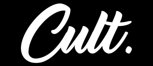 White on black Cult logo